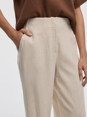 Linen Blend Barrel Pant