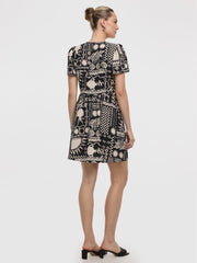 Short-Sleeve V-Neck Dress