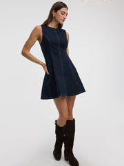 Sleeveless Denim Mini Dress