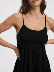 Sleeveless Mini Dress with Smocked Top