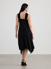 Sleeveless Halter Dress with Handkerchief Hem