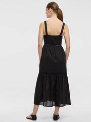 Sleeveless Square-Neck Maxi Dress with Crochet Trims