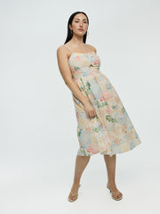 Sleeveless Midi Dress with Sweetheart Neckline