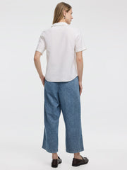 Short-Sleeve Shirt with Pyjama Collar
