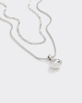 Double-Chain Necklace with Metal Pendant