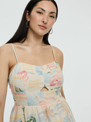 Sleeveless Midi Dress with Sweetheart Neckline