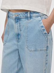 Wide-Leg High-Rise Cropped Jean