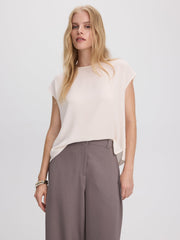 Short-Sleeve Crew-Neck Blouse