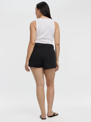 Denim Shorts with Raw Hems