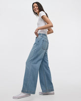 Wide-Leg Mid-Rise Jean with Drawstring