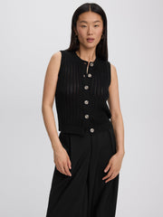 Sleeveless Crew-Neck Sweater Vest