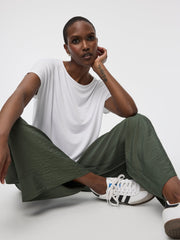 Short-Dolman-Sleeve Boat-Neck T-Shirt