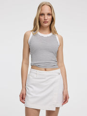 Flowy Denim Wrap Skort