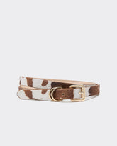 Faux Leather Belt with Cow Print