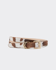 Faux Leather Belt with Cow Print