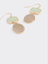 Two-Tone Earrings with Semi-Precious Stones