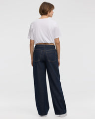 Wide-Leg Mid-Rise Denim Trousers