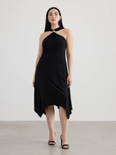 Sleeveless Halter Dress with Handkerchief Hem