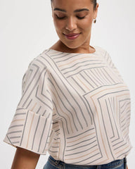 Short-Sleeve Crew-Neck T-Shirt Blouse
