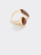 Open Ring with Two Resin Stones
