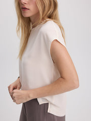 Short-Sleeve Crew-Neck Blouse
