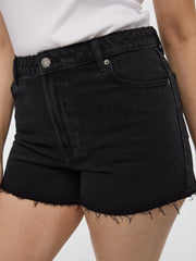 Denim Shorts with Raw Hems