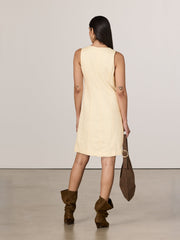 Sleeveless Buttoned-Down Mini Dress