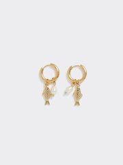 Hoops with Sardine and Freshwater Pearls