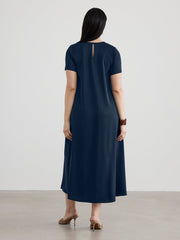 Short-Sleeve Swing Maxi Dress
