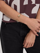 Open Cuff Bracelet with Semi-Precious Stones