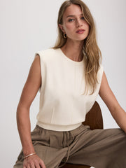 Sleeveless Crew-Neck Sweater Vest