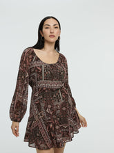 Long-Sleeve Scoop-Neck Dress
