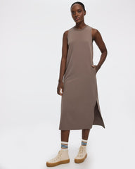 Sleeveless Textured Midi Dress - Hyba