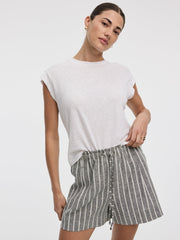 Linen-Blend Shorts with Elastic Waistband