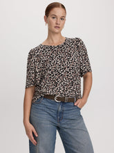 Crew-Neck Top with Short Flutter Sleeves