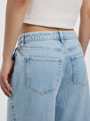 Wide-Leg High-Rise Cropped Jean