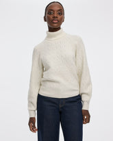 Long-Balloon-Sleeve Mock-Neck Sweater