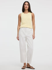 White High-Rise Barrel Jeans