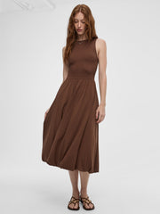 Sleeveless Midi Dress with Smocked Top