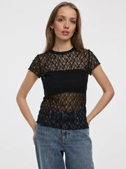 Short-Sleeve Lace Top