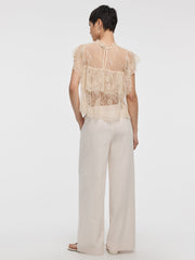 Extended-Sleeve Lace Blouse