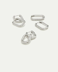 Elongated Hoops - 3 Pairs