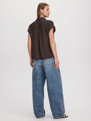 Extended-Sleeve V-Neck Flowy Blouse - R Essentials