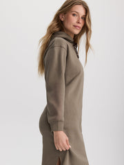 French Terry Hooded Midi Dress