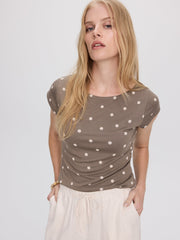 Extended-Sleeve Boat-Neck Top