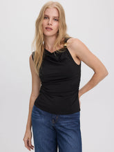 Sleeveless Top with Asymmetrical Neckline