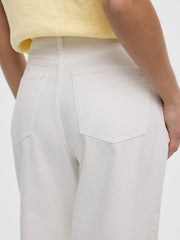 White High-Rise Barrel Jeans