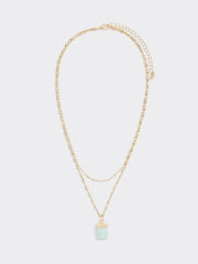 Short Necklace with Semi-Precious Stone