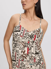 Sleeveless Midi Dress with Sweetheart Neckline