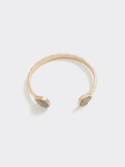 Open Cuff Bracelet with Semi-Precious Stones